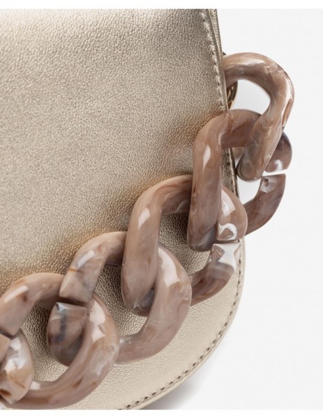 Sac à main en cuir métallisé avec chaine-Accueil-Chaussure femme Maroc