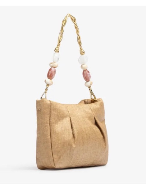 Sac en raphia avec ornements en raphia-Soldes été-Chaussure femme Maroc