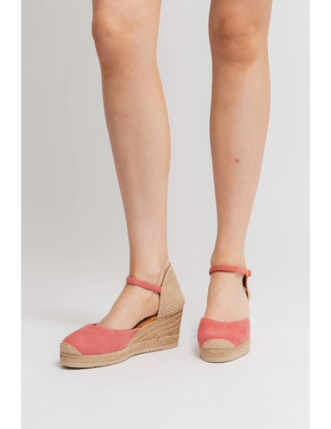 Espadrilles en daim rose-Soldes été-Chaussure femme Maroc