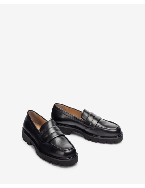 Mocassins SuperLight  en cuir noir-Collection hiver-Chaussure femme Maroc