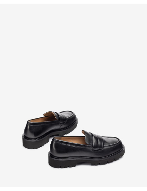 Mocassins SuperLight  en cuir noir-Collection hiver-Chaussure femme Maroc