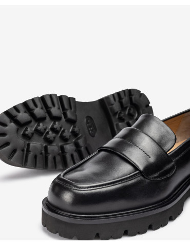 Mocassins SuperLight  en cuir noir-Collection hiver-Chaussure femme Maroc