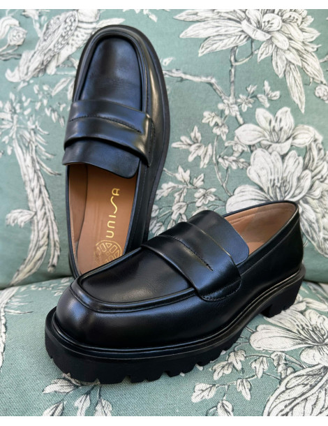 Mocassins SuperLight  en cuir noir-Collection hiver-Chaussure femme Maroc
