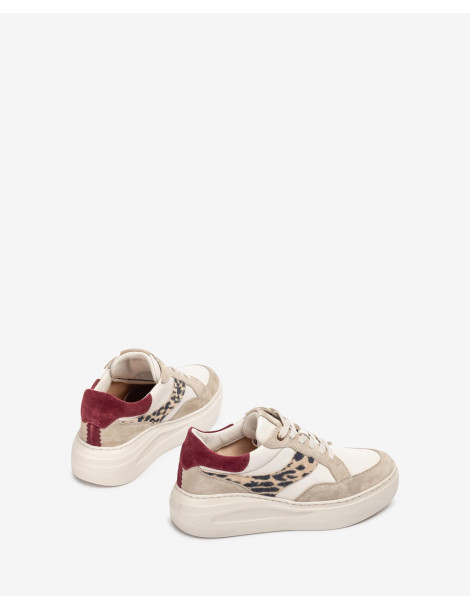 Baskets à semelle maxi contrastée Beige-Collection hiver-Chaussure femme Maroc