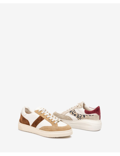 Baskets à semelle maxi contrastée Beige-Collection hiver-Chaussure femme Maroc