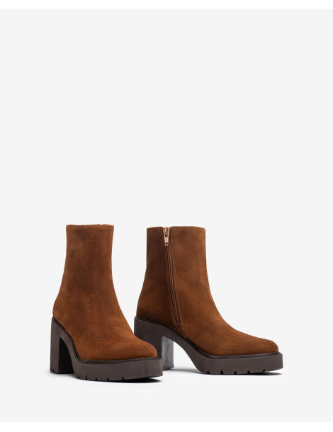 Bottines SuperLight avec plateforme en daim marron CLAIR-Collection hiver-Chaussure femme Maroc