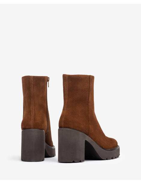 Bottines SuperLight avec plateforme en daim marron CLAIR-Collection hiver-Chaussure femme Maroc