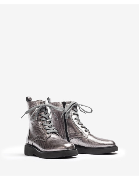 Bottines à lacets SuperLight   en cuirArgenté-Collection hiver-Chaussure femme Maroc