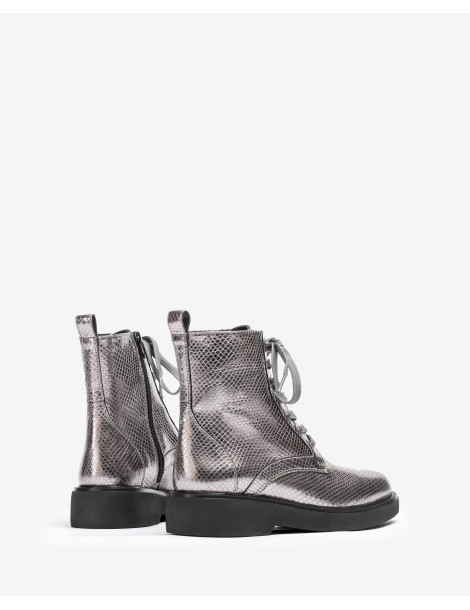 Bottines à lacets SuperLight   en cuirArgenté-Collection hiver-Chaussure femme Maroc