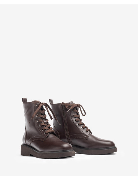 Bottines à lacets SuperLight en cuir Marron-Collection hiver-Chaussure femme Maroc