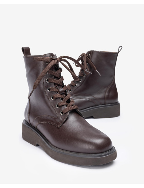 Bottines à lacets SuperLight en cuir Marron-Collection hiver-Chaussure femme Maroc