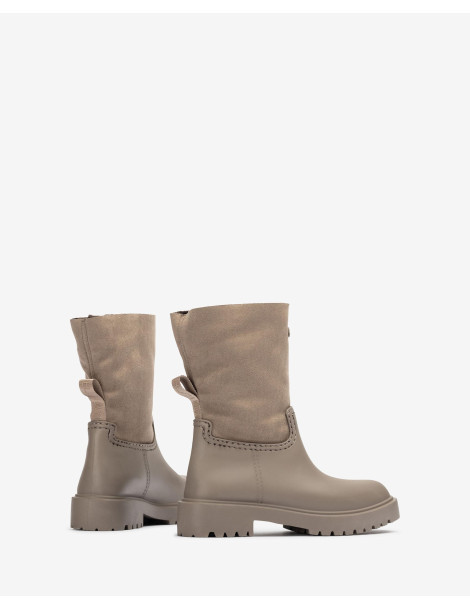 Bottines en caoutchouc avec fourrure Marron-Collection hiver-Chaussure femme Maroc