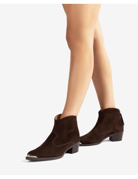 Bottines basses en daim style Cow-Boy-Collection hiver-Chaussure femme Maroc