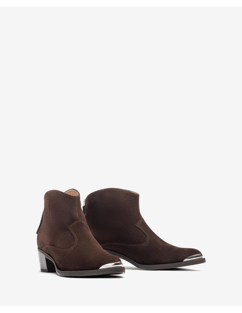 Bottines basses en daim style Cow-Boy-Collection hiver-Chaussure femme Maroc