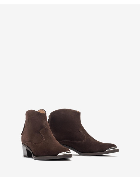 Bottines basses en daim style Cow-Boy-Collection hiver-Chaussure femme Maroc