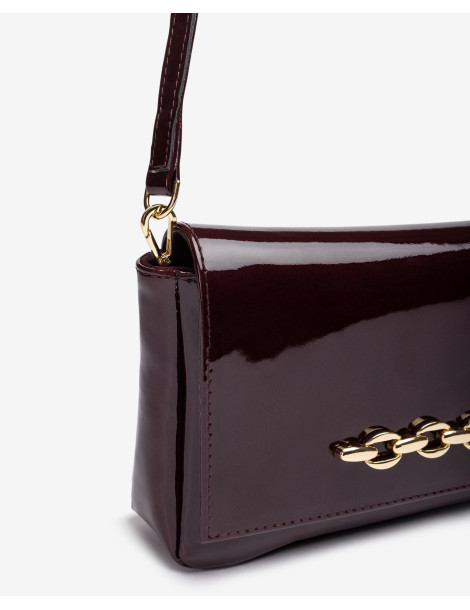 Sac en cuir verni avec ornement-Sacs-Chaussure femme Maroc