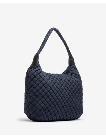 Sac moyen en tissu matelassé bleu-Sacs-Chaussure femme Maroc