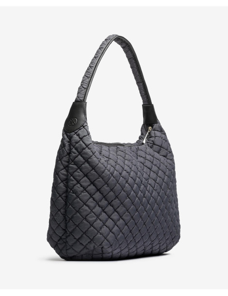 Sac moyen en tissu matelassé gris-Sacs-Chaussure femme Maroc