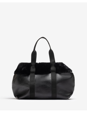 Grand sac fourre tout avec détail de fourrure-Sacs-Chaussure femme Maroc