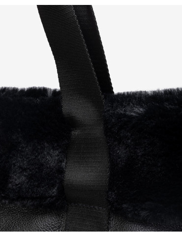 Grand sac fourre tout avec détail de fourrure-Sacs-Chaussure femme Maroc