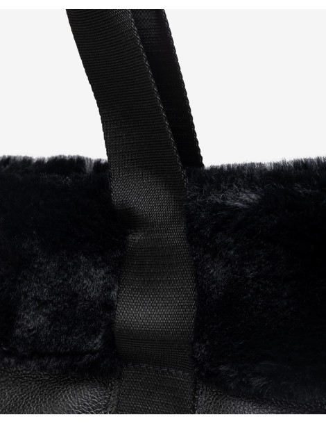 Grand sac fourre tout avec détail de fourrure-Sacs-Chaussure femme Maroc