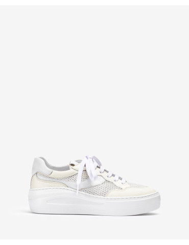 Baskets en cuir et maille -...