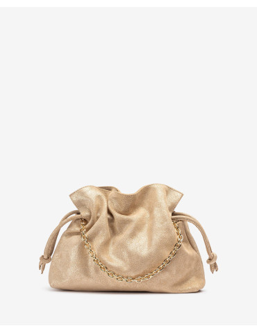 Sac froncé en daim