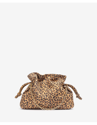 Sac froncé en cuir animal...