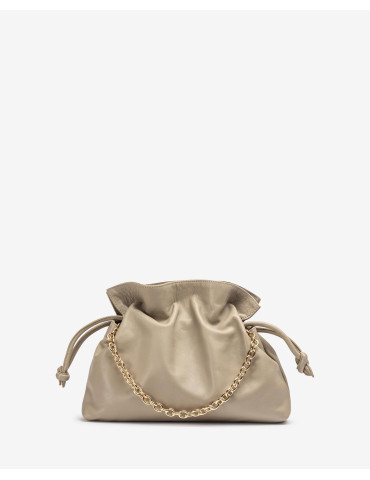 Sac froncé en cuir vert-MATCHA