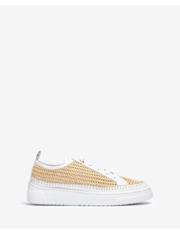 Baskets en daim et raphia