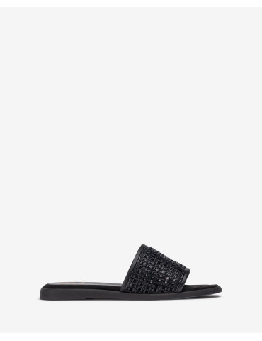 Mules plates en raphia et...