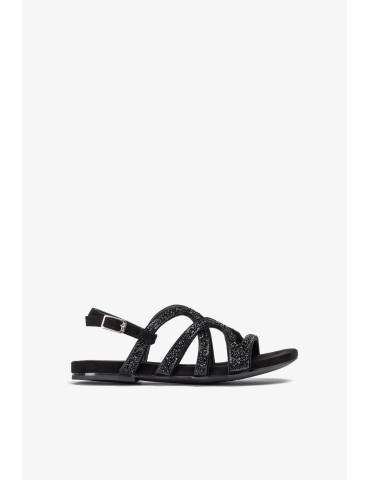 Sandales avec cristaux noires