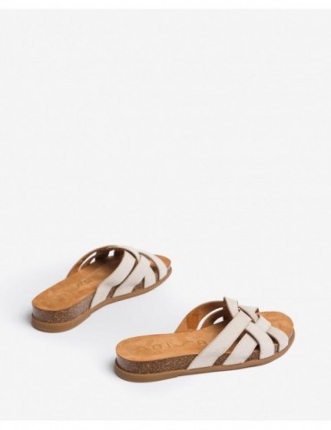 Mules à lanières croisées en cuir-Mules-Chaussure femme Maroc