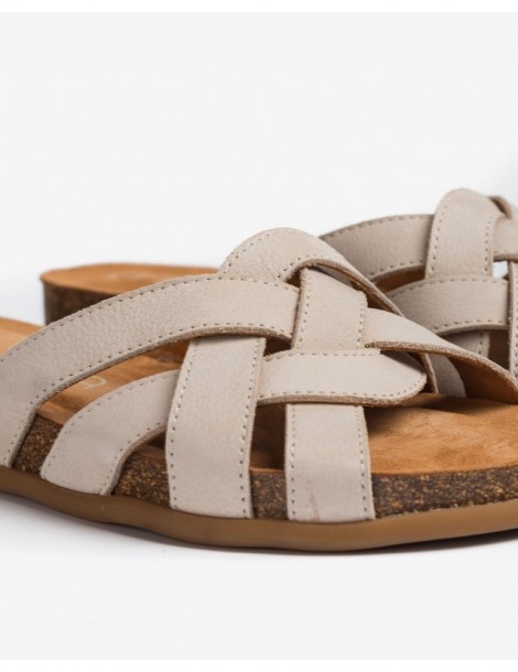 Mules à lanières croisées en cuir-Mules-Chaussure femme Maroc
