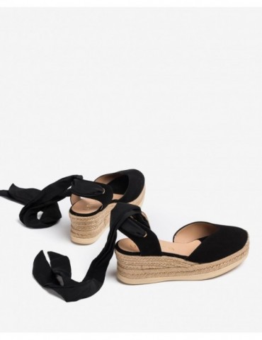 Espadrilles en daim avec lacets autour de la cheville-Espadrilles-Chaussure femme Maroc