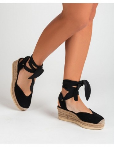 Espadrilles en daim avec lacets autour de la cheville-Espadrilles-Chaussure femme Maroc