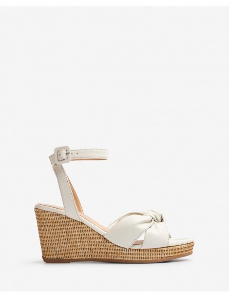 Sandales en cuir avec lanières en forme de noeud-Accueil-Chaussure femme Maroc