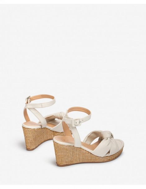 Sandales en cuir avec lanières en forme de noeud-Accueil-Chaussure femme Maroc