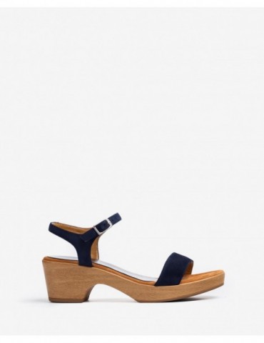 Sandale en daim avec talon bloc-Sandales à talon-Chaussure femme Maroc