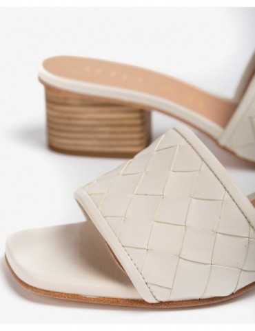 Mule en cuir tressé-Mules-Chaussure femme Maroc