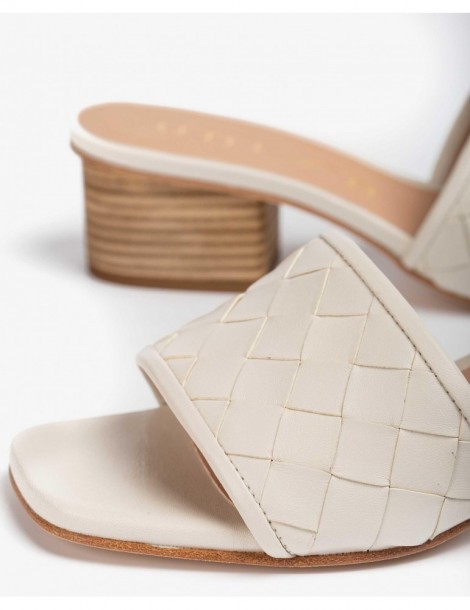 Mule en cuir tressé-Mules-Chaussure femme Maroc