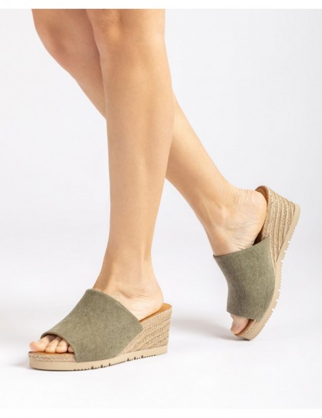 Mules avec compensé en jute-Mules-Chaussure femme Maroc