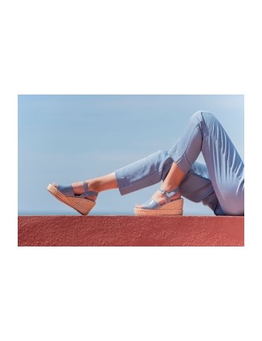 Sandale compensée avec claque large-Sandales compensées-Chaussure femme Maroc